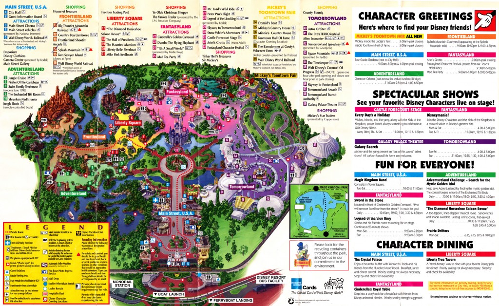 magic kingdom map 2011. Magic Kingdom Guidemap 1998